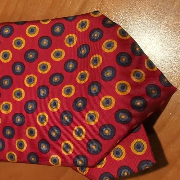 Borsalino red yellow and blue circle tie